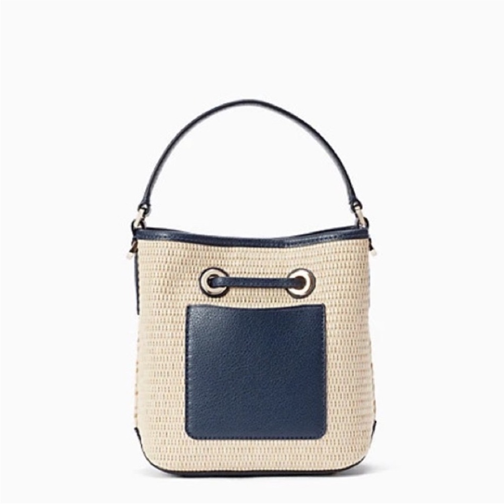 Kate Spade New York Eva Straw Small Bucket Bag - Picture 4 of 13